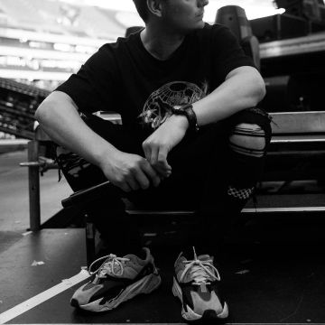 Sneakers Adidas Yeezy Boost 700 "wave Runner" made by Martin Garrix on his account Instagram