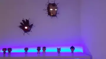 The lamp decorative Iron man in the youtube video Lamp decorative Iron Man led