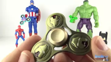The hand spinner Iron man in the youtube video 11 Hand Spinner Super Hero Fidget Finger Rare Captain America Iron Man SpiderMan Toy Toy Review