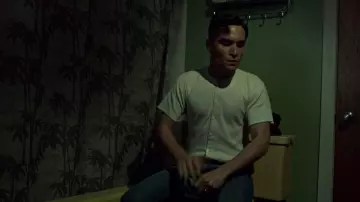 The white t-shirt with buttons style henley Mark Rollins (Ari Millen) in Orphan Black S03E02