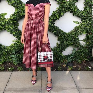 Shoes plaid Fendi Shoes with Back Flange of Emmy Rossum on Instagram