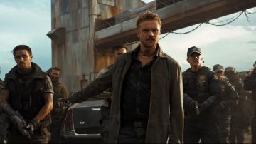 The leather jacket worn by Donald Pierce (Boyd Holbrook) in the movie Logan 2017