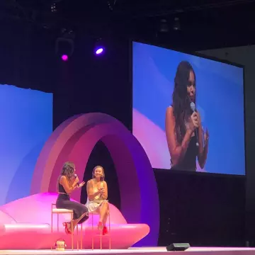 Maxi black skirt with shells worn by Alisha Boe on her Instagram post