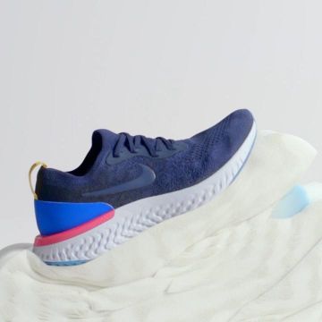 Sneakers, blue Nike Epic React Flyknit in the official account Instagram of Nike