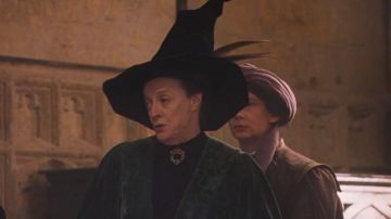 The hat of Minerva McGonagall (Maggie Smith) in Harry Potter and the sorcerer's stone