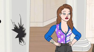 Sarah Lynn purple shirt with pattern in Bojack Horseman