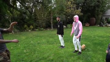 The jogging white black strip Maverick Logan Paul in his video "Saying Goodbye"