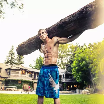 The blue shorts logo Maverick Logan Paul on his account Instagram