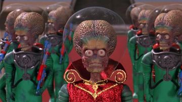 La réplique du masque des extraterrestres dans Mars Attacks !
