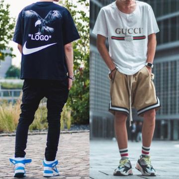 The pair of Nike Air Jordan x Off White Nike AJ I 1 Powder Blue UNC on the account Instagram @fitrotation_