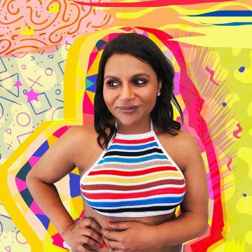 The top hook Shoshanna Striped High Neck Swim Top by Mindy Kaling on Instagram