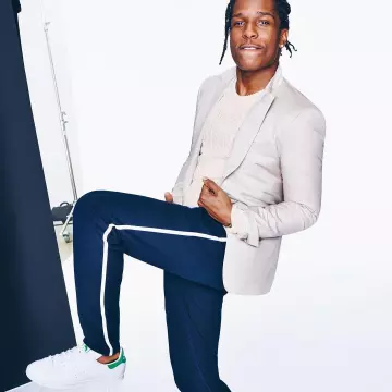 Las zapatillas adidas Stan Smith Ftw blancas/verdes que lleva Asap Rocky en la cuenta de Instagram @GQ