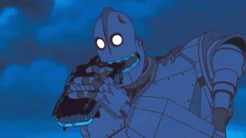 La réplique du masque du géant de fer dans le film d'animation Le géant de fer