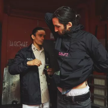 L'anorak noir HUF X Sorayama de Lomepal sur son compte Instagram
