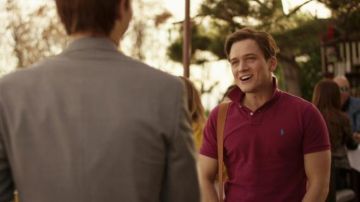 Polo Ralph Lauren bordeaux of Dean Karny (Taron Egerton) in Billionaire Boys Club
