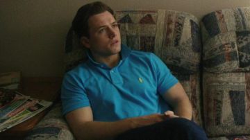 Polo Ralph Lauren blue of Dean Karny (Taron Egerton) in Billionaire Boys Club