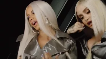 silver Crystal Hoop worn by Cardi B in her video clip "Ring" featuring Kehlani
