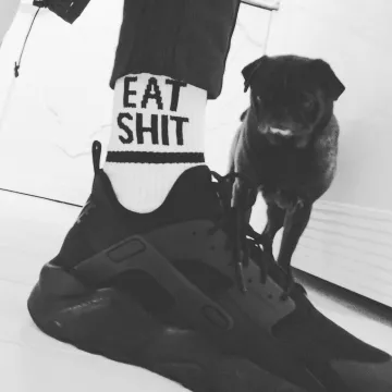Sneakers Nike Air Huarache Run Ultra "Triple Black"  worn by PewDiePie on his Instagram account