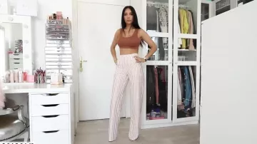 The white trousers striped Pretty Little Thing in the YouTube video STUFF AND HAUL : I robbed PrettyLittleThing ! of Sananas