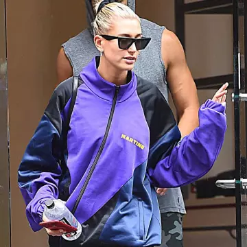 The tracksuit jacket Martine Hailey Baldwin wearing boxing in New York