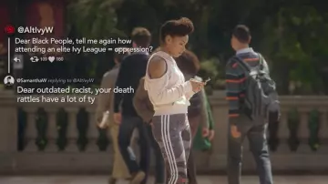 The legging Adidas Originals x Rita Ora 'Kimono' Samantha White (Logan Browning) in " Dear White People (S02E01)