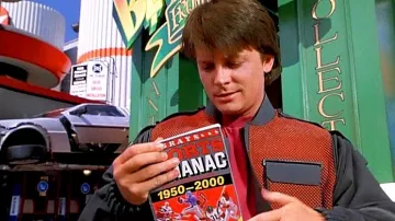 Almanac of sports for Marty McFly Jr. (Michael J. Fox) in Back to the future II