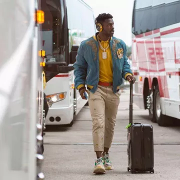 Balenciaga Triple S "Yellow Green 2018 Release" sneakers worn by Antonio Brown on his Instagram account (@ab)