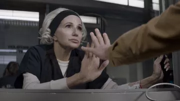 White ribbed sweater worn by Ja­nine 'S­murf' Cody (Ellen Barkin) as seen in An­i­mal King­dom S03E07