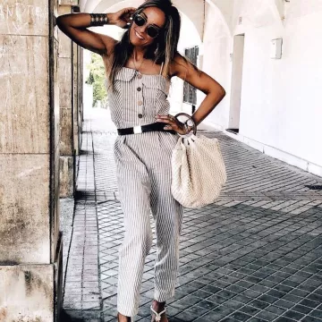 La combinaison à rayures de Virginia Rodriguez sur son compte Instagram