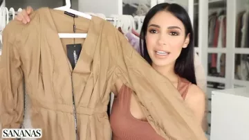 The blouse color gray Pretty Little Thing of Sananas in the video STUFF AND HAUL : I robbed PrettyLittleThing !