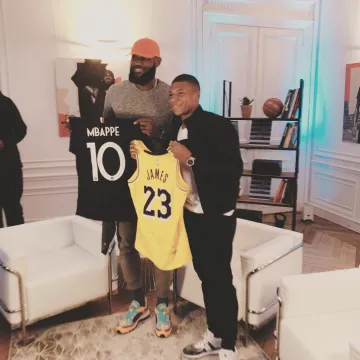 Nike Lebron X JE Icon QS sneakers worn by Kylian Mbappé on @brkicks Instagram account