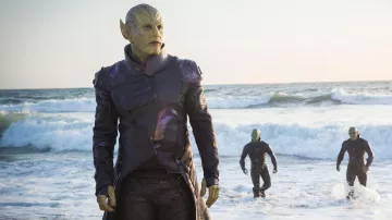 The bust of a Skrull in Captain Marvel