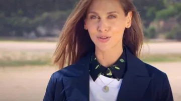 The shirt has a black printed green leaves of Ophélie Meunier in Prohibited Area
