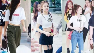 Pantalones negros de 2 piezas (falda jarretelle) usados por Jennie Kim como se ve en Blackpink House