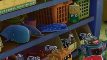 The replica in miniature of Mr. Ray from Nemo in Toy Story 3