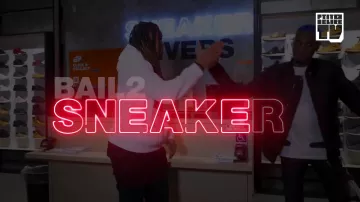 La veste bomber noire zippée Rick Owens de Take a mic dans la video YouTube Take a mic – Bail 2 Sneakers