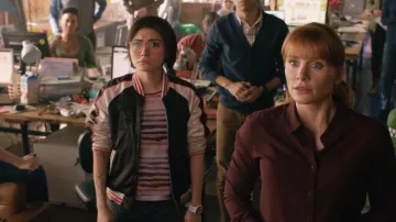 'San Francisco' Bomber Jacket worn by Zia Rodriguez (Daniella Pineda) as seen in Jurassic World: Fallen Kingdom