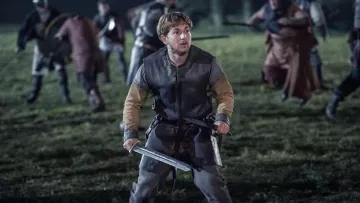 The leather tunic of Aethelwold (Harry McEntire) in The Last Kingdom S02E08