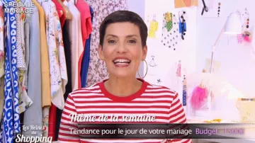 Le top à rayures de Cristina Córdula dans Les reines du shopping du 24/09/2018
