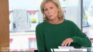 The green sweater with the buttons of Claire Chazal in Free Entry to the 26/09/18