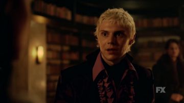 Mr. Gal­lant's (Evan Pe­ters) ruffled purple shirt as seen in Ame­ri­can Hor­ror Story Apocalypse (S08)