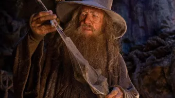 The sword of Gandalf (Ian McKellen) in The Hobbit : An unexpected journey