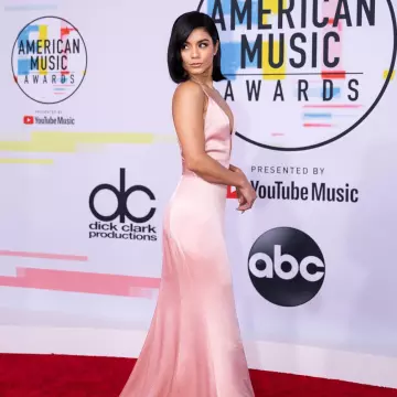Pink Cushnie dress worn by Vanessa Hudgens for the American Music Awards 2018