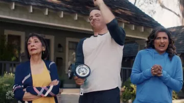 Frank & Eileen Tee Lab Pullover Hoodie worn by Emet (Sarayu Blue) as seen in I Feel Bad S01E04