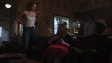 The top printed cherries Reformation brought by Betty Cooper (Lili Reinhart) in Riverdale S03E02