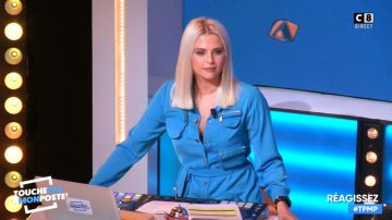 La robe bleue multipoches de Kelly Vedovelli dans Touche pas à mon poste du 18/10/2018
