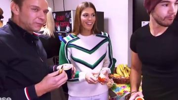 The sweater ecru graph of Ba&sh Iris Mittenaere in Dancing with the Stars part 2 the 20.10.2018