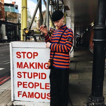 Supreme x Stone Island Quarter Zip usado por Leo Mandella en su cuenta de Instagram @gullyguyleo