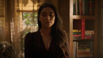 Boden Elodie Top Navy Scattered Spot worn by Peach Salinger (Shay Mitchell) as seen in YOU S01E05