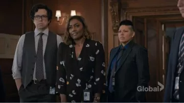 Ganni Dainty Floral Wrap Dress worn by Daisy (Patina Miller) in Madam Secretary S05E04